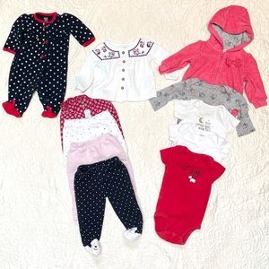 11-piece Carter’s Girl’s Bundle, 3 Months - AS IS